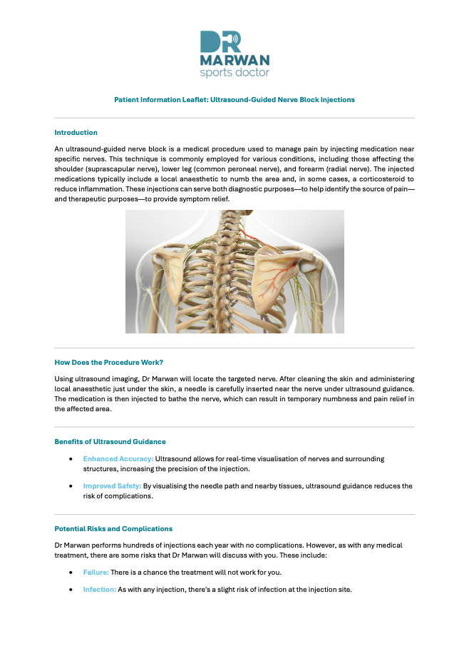 Patient Information Leaflet - Ultrasound Guided Nerve Block Injections